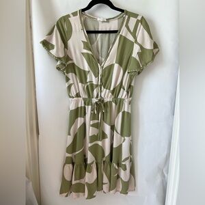 Billy J. Poppi mini dress, sage print.